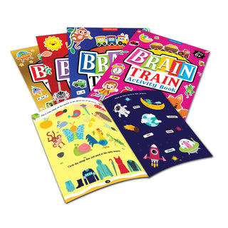 Brain Train Activity Book for Kids Age 6+ – With Colouring Pages, Mazes, Puzzles and Word searches Activities