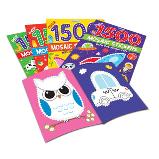 1500 Mosaic Stickers Book 4 with Colouring Fun  - Sticker Book for Kids Age 4 - 8 years