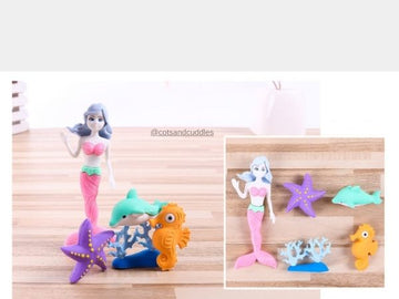 Magical Mermaid 3D Eraser Set: Dive into Fun and Erase with Style