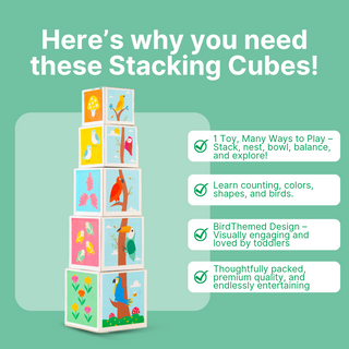 Cots and Cuddles Nature Birds Theme 5 Layer Stacking Cube for Kids Age 1+