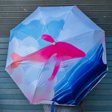 Colorful Printed Auto Open/Close 2-Fold Umbrella: A Playful Companion on Rainy Days (Random) (Whale)