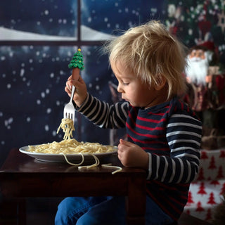 Christmas Design Spoon & Fork Set for Kids | Festive Mealtime Tableware