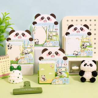 Pandapuddle Notes — Kawaii Panda 5-in-1 Sticky Notes Set with Acrylic Keychain