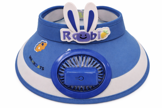 Stay Cool and Stylish with our Animal-Themed Summer Sun Visor Cap: Adjustable Strap and Built-in Fan