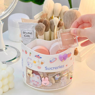 4 Compartment Desk Storage Organiser with 360 Degree Turnable Bottom