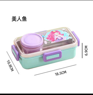 Kids Stainless Steel 500ml Lunch Box with 80ml Sauce Bowl
