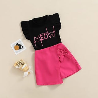 meow design dress for girls