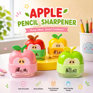 Kawaii Apple Pencil Sharpener for Kids | Dual Hole | Safe & Durable