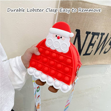 Santa Theme Popit Sling Bag with Mirror, Comb for Kids