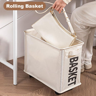 15 inches Rolling Slim Collapsible Laundry Basket with wheels