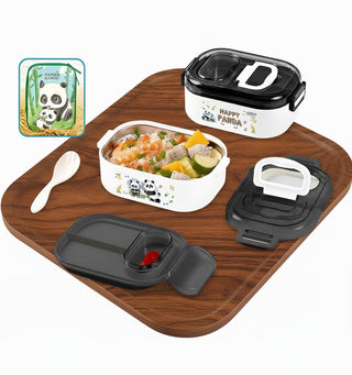 Cute Panda Stainless Steel Kids Lunch Box with Pouch – 700ML