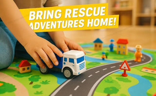 2-in-1 Police & Fire Control Ladder Truck Light & Sound Toy for Kids