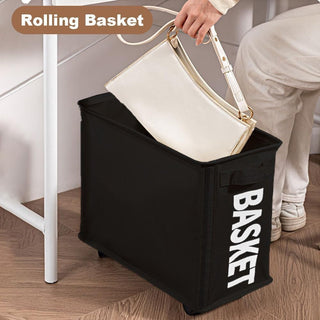 15 inches Rolling Slim Collapsible Laundry Basket with wheels