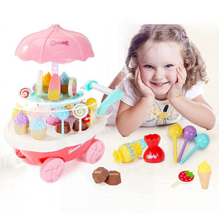 30pcs Sweet Candy Ice Cream Cart Toy for Kids with Sound – Interactive Playset for Imaginative Fun