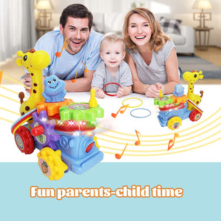 Ring Toss Throwing Game on Giraffe with Light & Sound 360 Rotating Car
