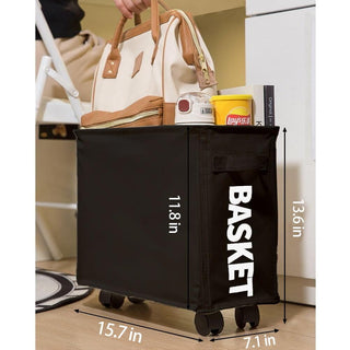 15 inches Rolling Slim Collapsible Laundry Basket with wheels