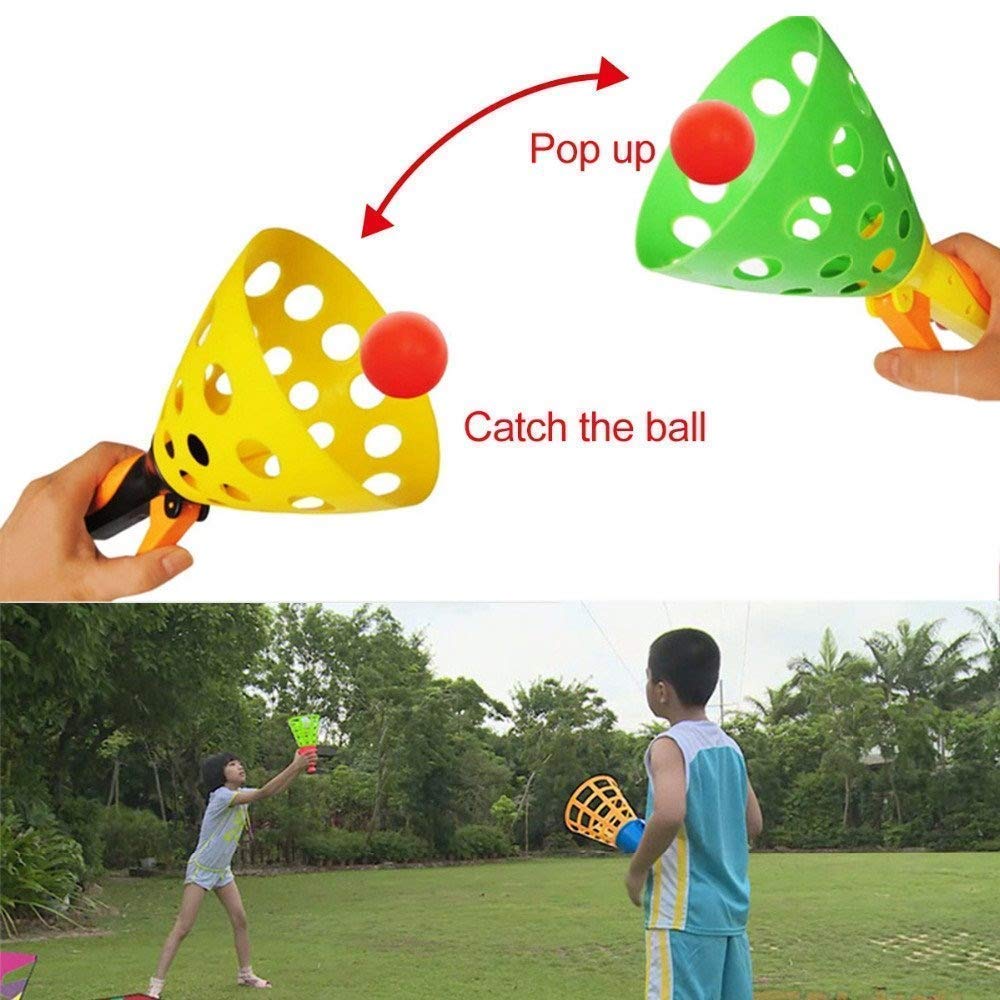Pop 'N Catch Game Perfect for Backyard Beach Tailgate, Fun for Kids and  Adults - 2 Rackets 3 Balls Catchers Scoop Toss Toy for Kids