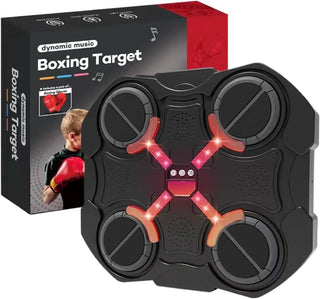 Music Boxing Target Machine with LED Lights & Boxing Gloves (Square)