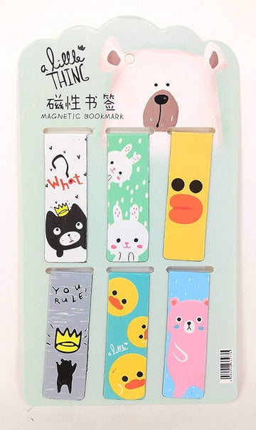 Cute Design Magnetic Bookmarks Set of 6 – Unique Gift for Kids