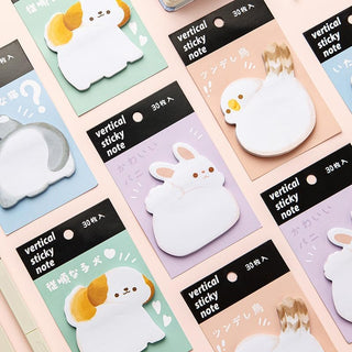 Kawaii Animal Hug Sticky Notes — 30 Sheets | Pack of 4