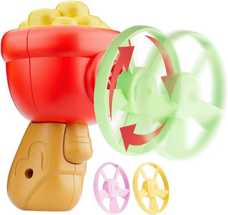 Fries-shaped handheld fan toy with dimensions shown as 10 cm tall and 5.5 cm wide