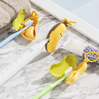 Cute Banana Shape Toothbrush and Toothpaste Holder for Kids Home & Travel use 1pc