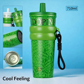 710ml Insulated Stainless Steel Sipper Tumbler | Leakproof Bottle with Carry Loop for Women & Girls