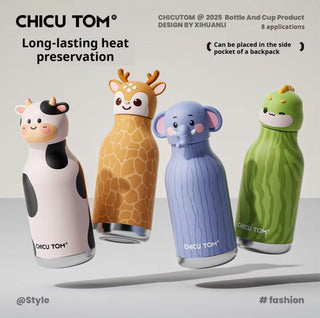 Chicu Tom Kawaii Animal Insulated Water Bottle 480ml
