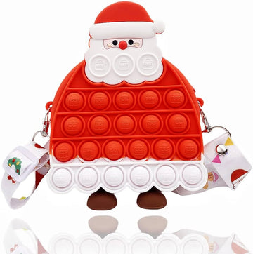 Santa Theme Popit Sling Bag with Mirror, Comb for Kids