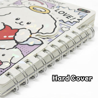 Cream Puppy Kawaii Spiral Notebook & Sticker Gift Set