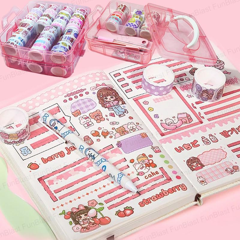 Sanrio Hello Kitty Strawberry Shortcake Decorative Washi Tape Set of 2 Pink  Rare