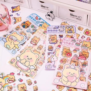 Cheese Bear Kawaii Spiral Notebook + Sticker Sheets for Kids