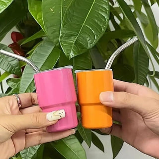 Mini 60ml Tumbler – Stylish, Reusable, BPA-Free, Steel Inside | Ideal for Espresso & Party Drinks (Random Colour)