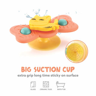 Animal Design Silicone Suction Cup Spinner Fidget Bath Toys for Kids 3pc