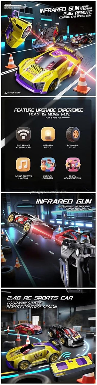 2-Player Infrared Battle RC Car – Shoot & Knock-Down Action Game (Random Design)