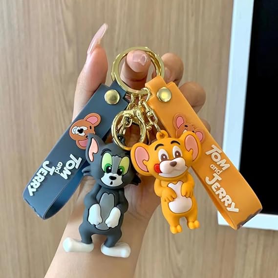 Premium Quality 3D Cute Tom & Jerry Keychain: Adorable Accessories for Kids Pack of 2
