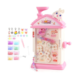 DIY Bead Machine House Jewellery Making Kit for Girls – Colourful Beads & Charms, Age 3+(Random)