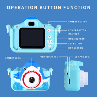Creatures Capture: Shark -Themed Electronic Camera for Kids with Selfie Camera