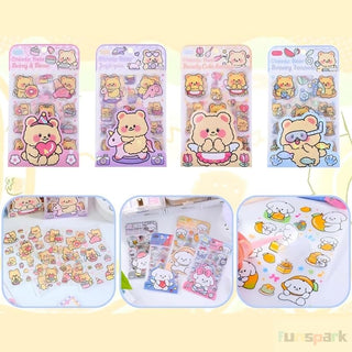Cheese Bear Kawaii Spiral Notebook + Sticker Sheets for Kids