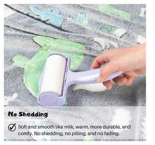 Soft Warm Cozy Furry Blanket Glow in The Dark (182CM X 182CM) (Dino)