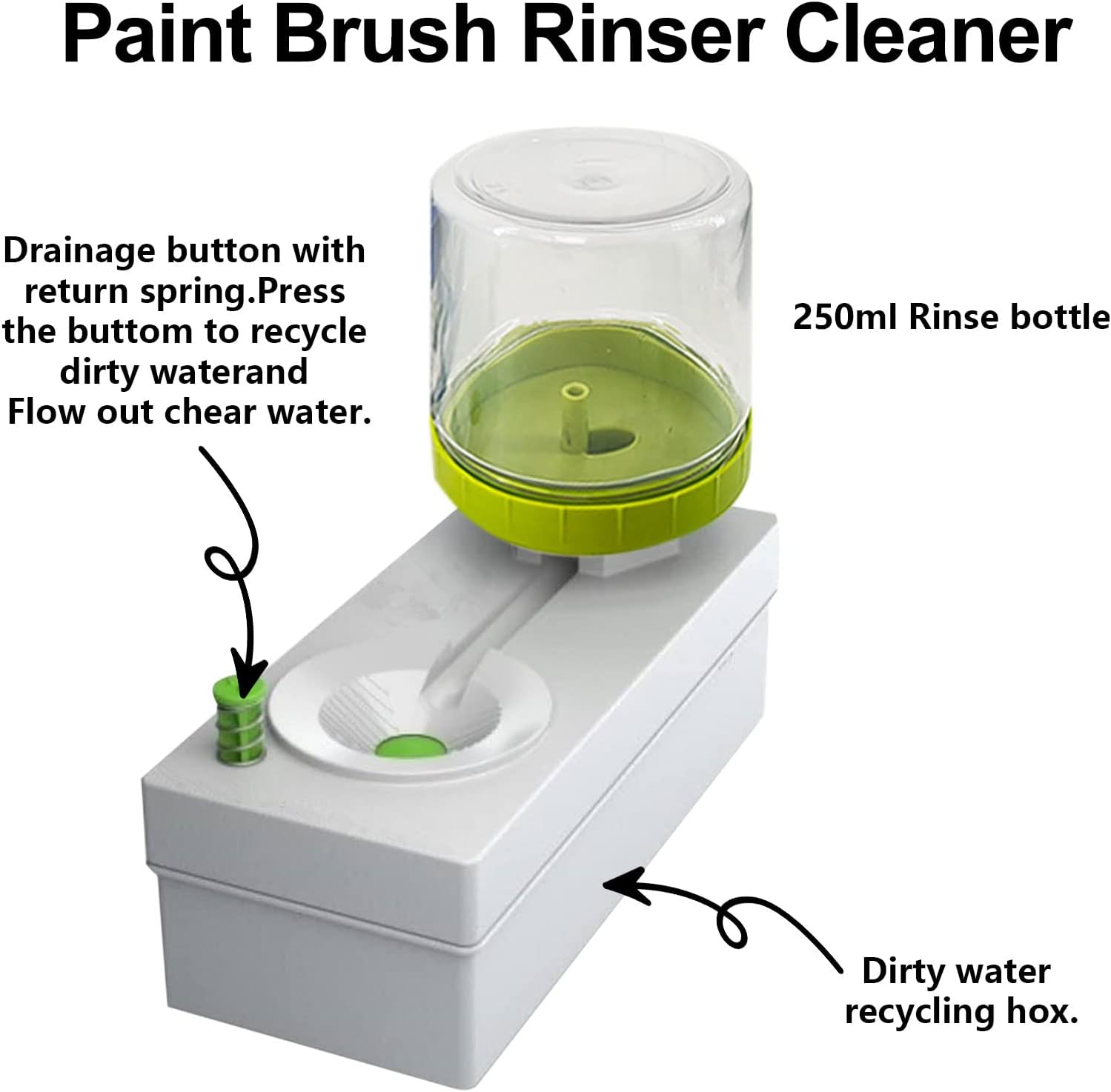Paint Brush Cleaner, Paint Brush Washer, Brush Rinser with 10 Brushes,  Paint Brush Rinser with Drain, Multifunctional Paint Brush Cleaner Tool,  Water