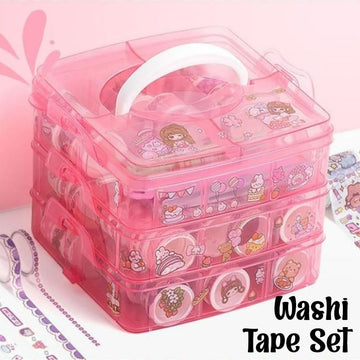 100Pcs Designer Washi Tape Set: Decorative Tapes with Kawaii Stickers and Accessories - Perfect for DIY Art & Crafts, Wrapping