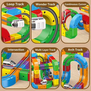 DIY Magnetic Train Building Blocks – Electric Anti-Gravity Track Set (51/32 Pcs Block Set)