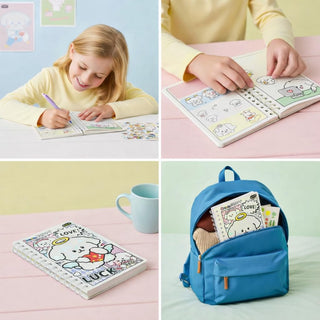Cream Puppy Kawaii Spiral Notebook & Sticker Gift Set