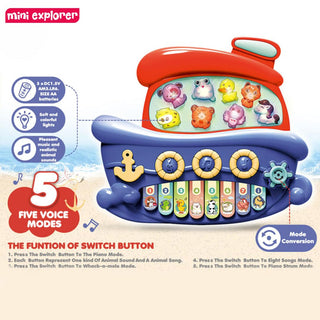 Pirate Boat Design Keyboard Piano for Kids Age 2+ (Random Color)