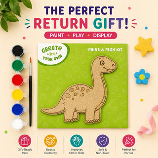 Dinosaur Paint & Play Kit – Create Your Own MDF Dino Art Set for Kids (Pack Of 4)