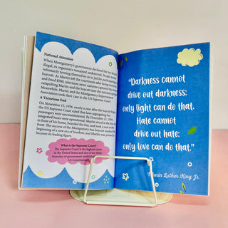 Sports Theme Metal Book Stand – Adjustable Reading Holder for Kids (Random Design)