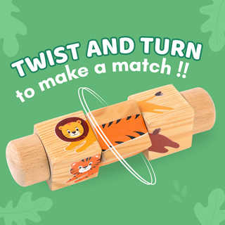 Wooden  Animal Spin & Match for Kids