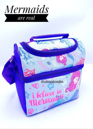 Double Delight: Double Decker Lunch Bag for Convenient Meal Storage (Mermaid)