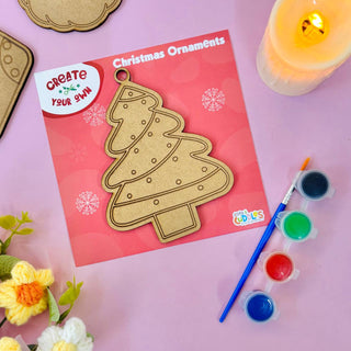 Diy Christmas Ornaments MDF Cut out Coloring Kit for kids (Pack of 4)